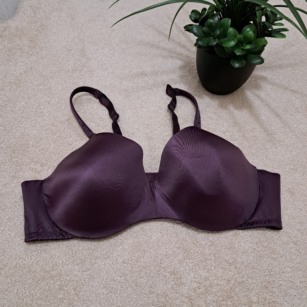 Addition Elle Bra Purple Women's Size 40D Underwire Support Smooth Adjustable